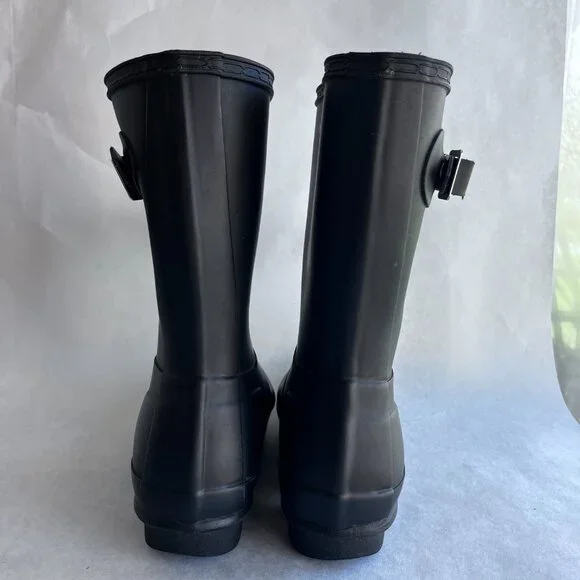 Women's Hunter Original Matte Black Mid Calf  Rain Boots Size 6 - Picture 3 of 7